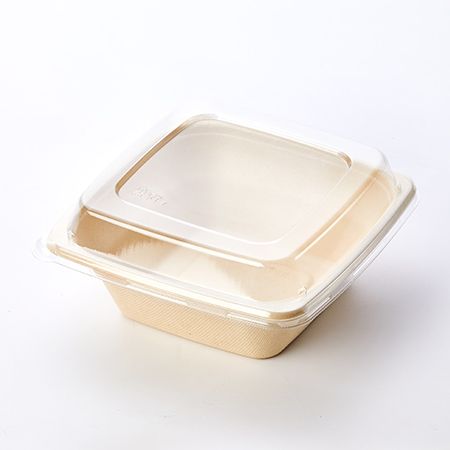 32OZ Square Pulp Food Bowl With Clear Lid