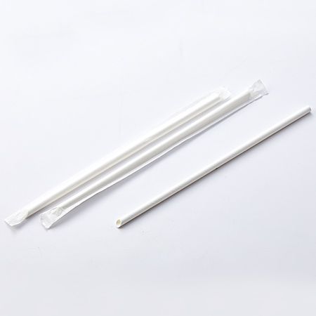 Paper Straw 6 x 220mm  (White color)