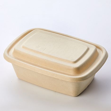 48OZ Rectangular Pulp Food Box With Lid